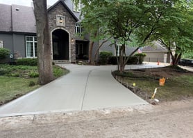 Newly poured driveway